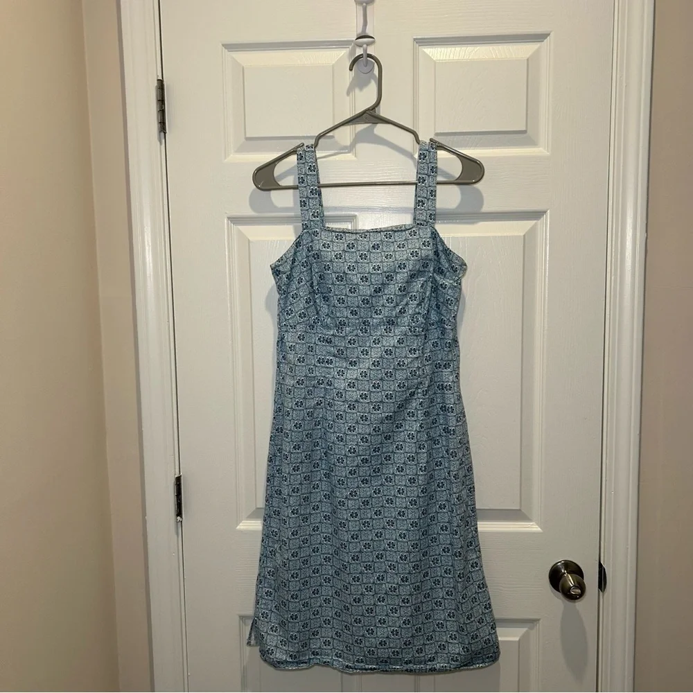 Liz Claiborne Light Blue Geometric Denim Dress - Picture 1 of 7